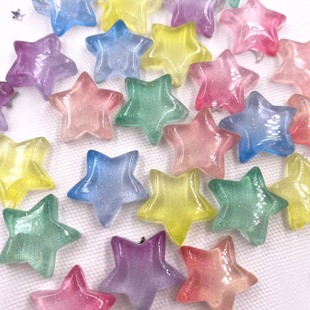Wedding Superstar - Glitter resina transparente doces colorido estrela