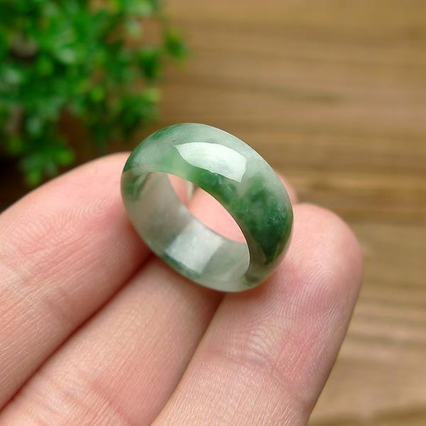 Wedding Zone - Jade verde anel natural pedra preciosa