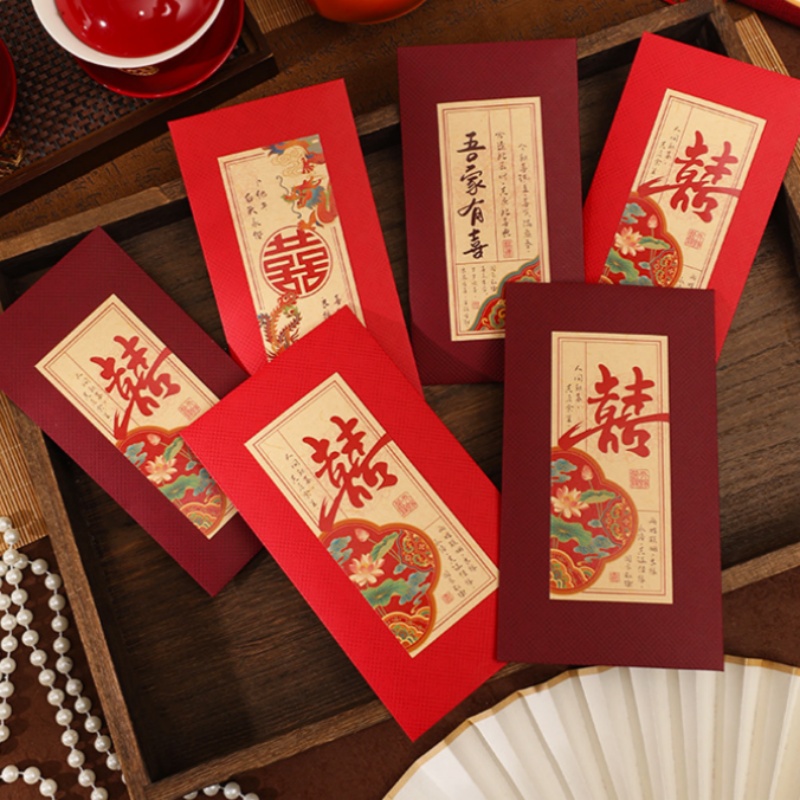 Wedding Envelopes - 2/4 Peças de Envelopes Vermelhos Chineses