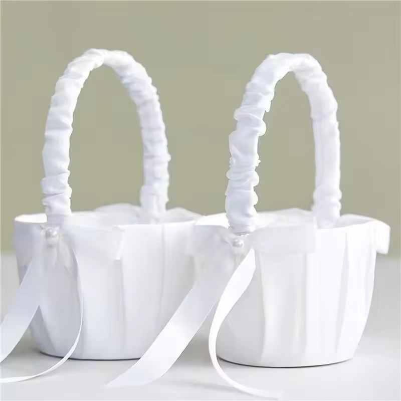 Wedding Hampers - Cesta de Flores Branca de Cetim