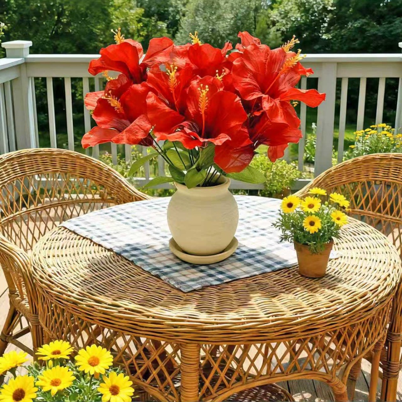15 Flores = 3 Buquês de Hibisc - Centerpiece Vase Tall avaliação e preço