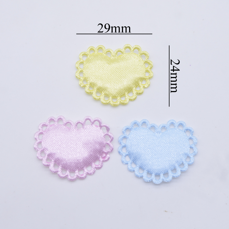 50 pçs 29*24mm coração pano ac - Wedding Superstar avaliação e preço