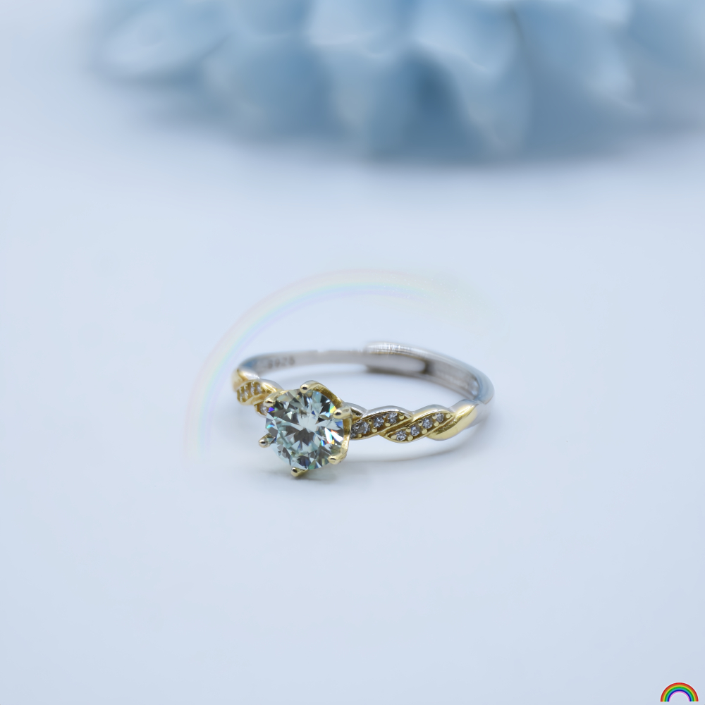 Anel de prata S925 com diamant - Wedding Superstar avaliação e preço