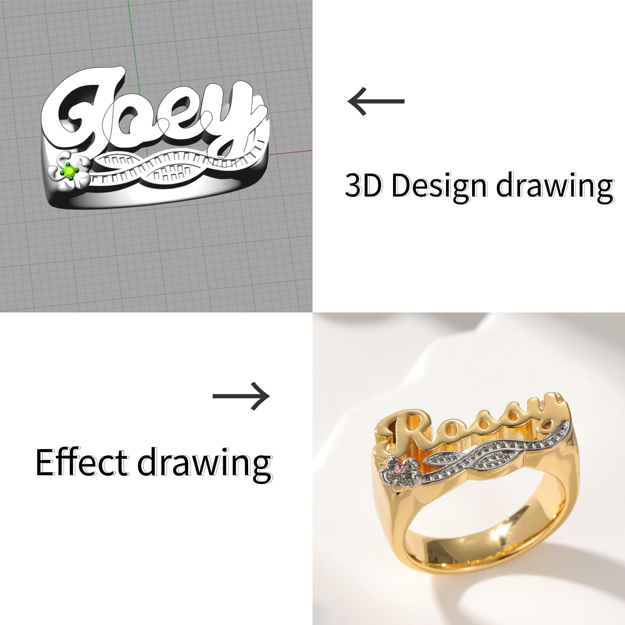 Anel com nome 3D Anel com nome - Wedding Zone avaliação e preço