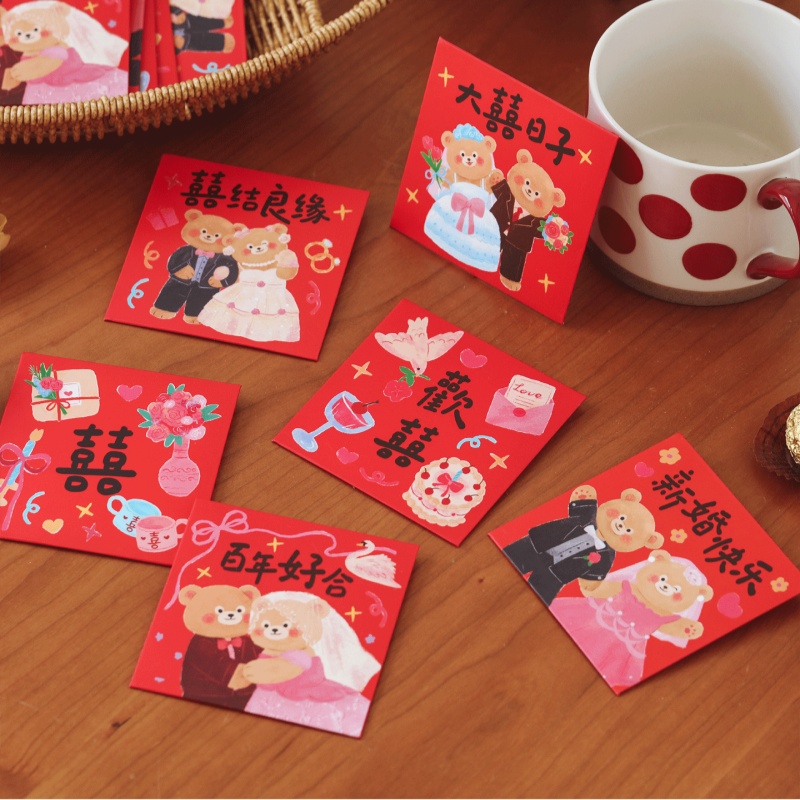 6 Peças Mini Envelope Vermelho - Wedding Envelopes avaliação e preço