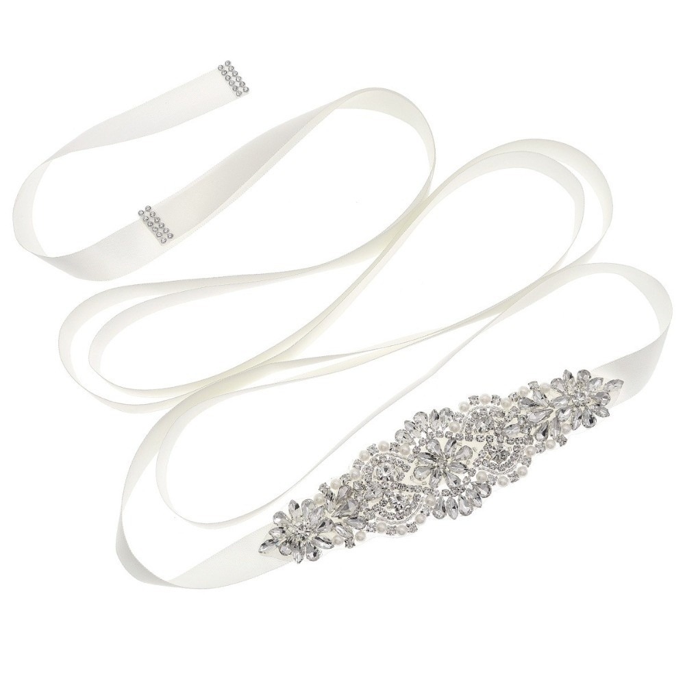Cinto de Noiva Longo Prateado  - Bridal Sash Ribbon avaliação e preço